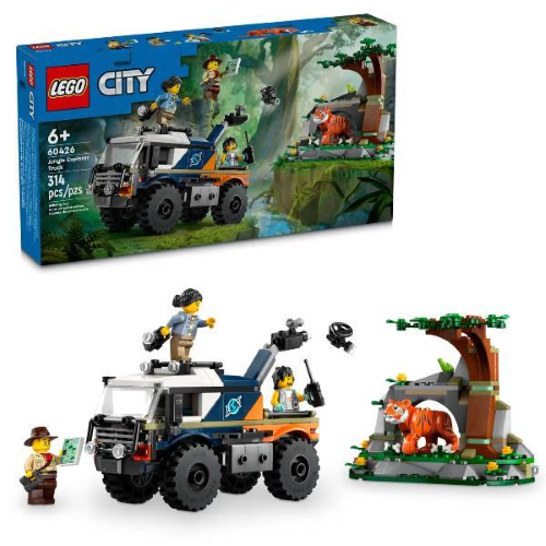 LEGO CITY FUORISTRADA DELL'ESPLORATORE DELLA GIUNGLA CON 3 MINIFIGURE TIGRE E GROTTA